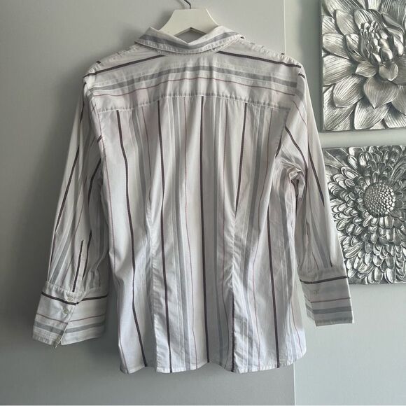MERONA White Striped Button Down Shirt - Picture 5 of 6